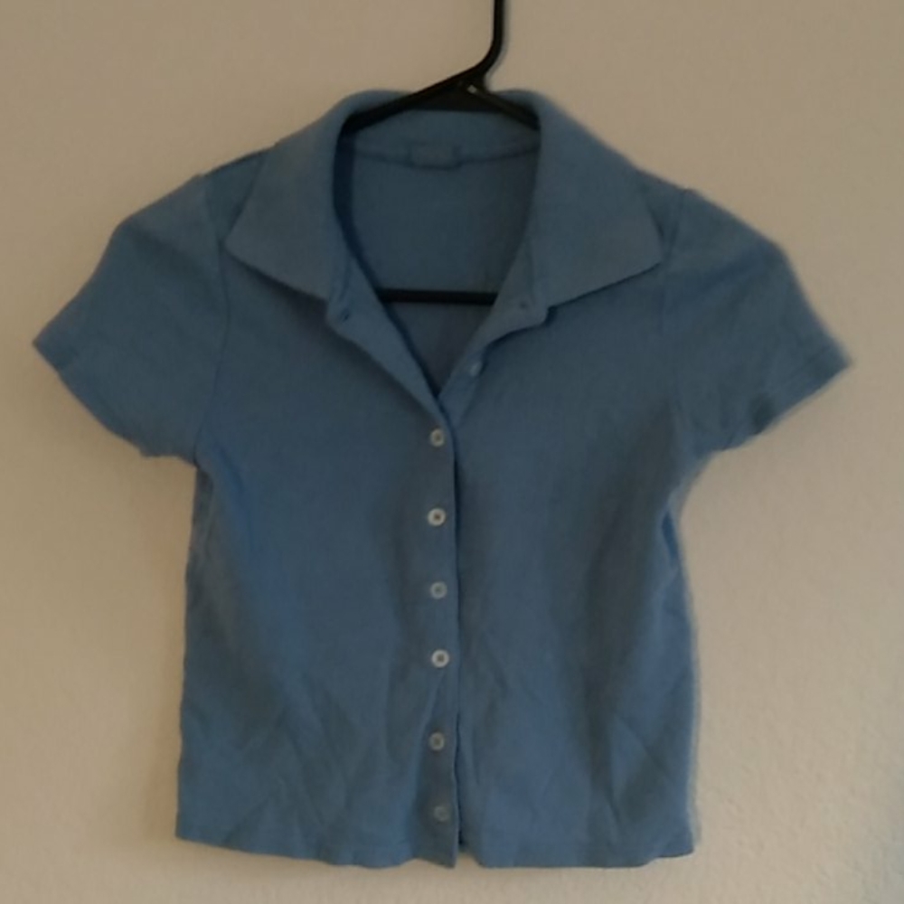 Brandy Melville blue button down blouse